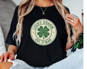Lucky Charm Shamrock Shirt, St Patrick's Day Clover Tee, Irish Spirit Apparel