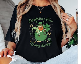 St Patricks Day Leprechaun Shirt, Feeling Lucky Shamrock Graphic Tee