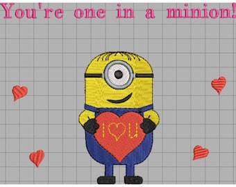 Cute Valentines Minion - 3 variations in multiple sizes!