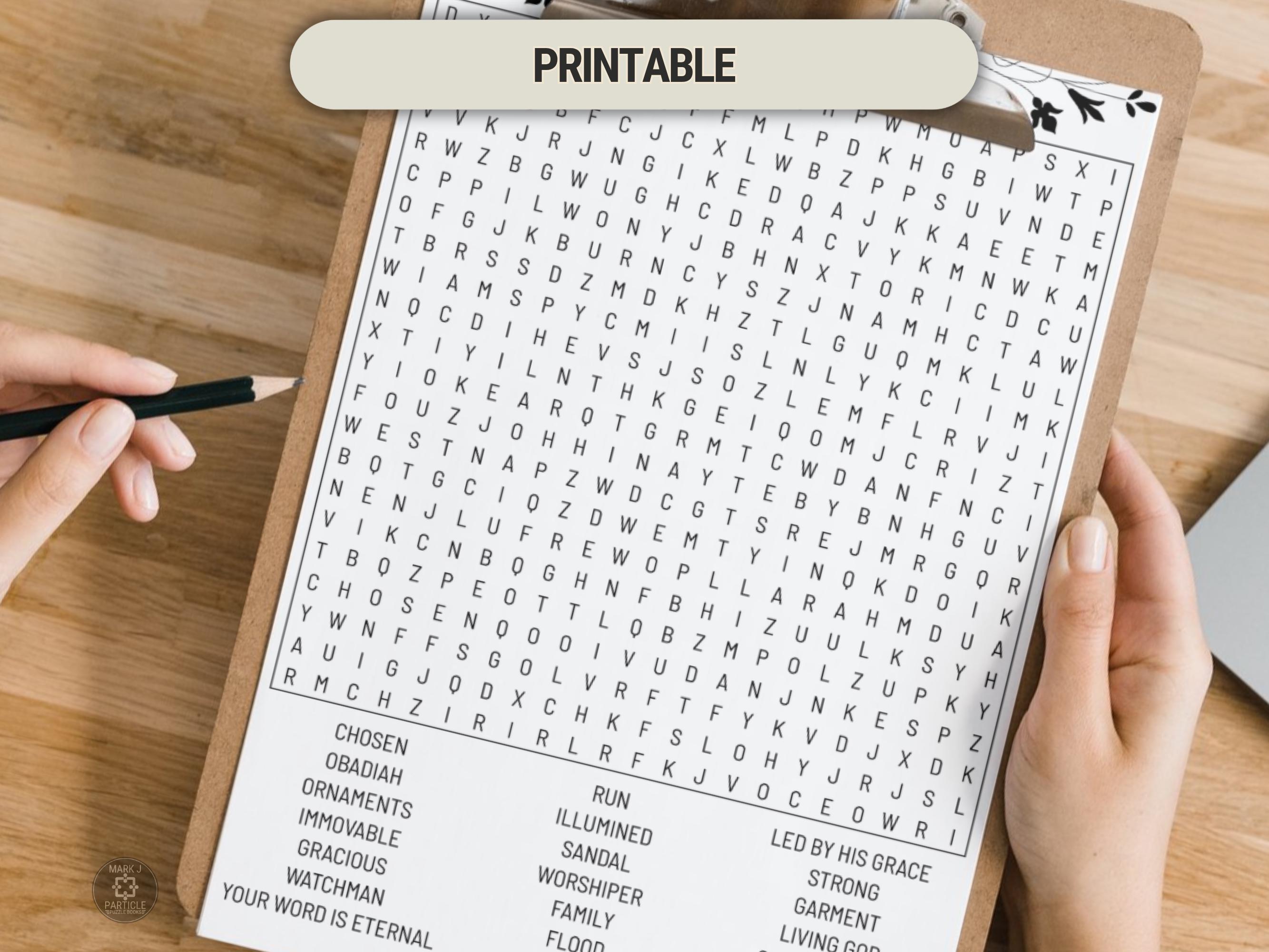 Bible Word Search Printable, 101 Puzzles for Adults & Teens (PDF) - Etsy