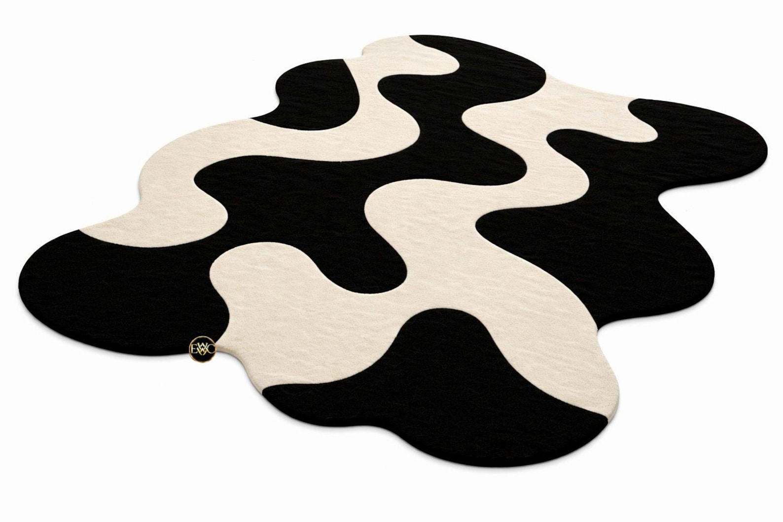 Hand Tufted Wavy Rug | Modern Abstract Black and White Bedroom Rug - Etsy