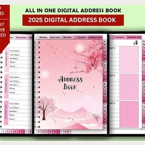 Digitales Adressbuch, verlinktes PDF mit A-Z-Registerkarten und Passwortverwaltung