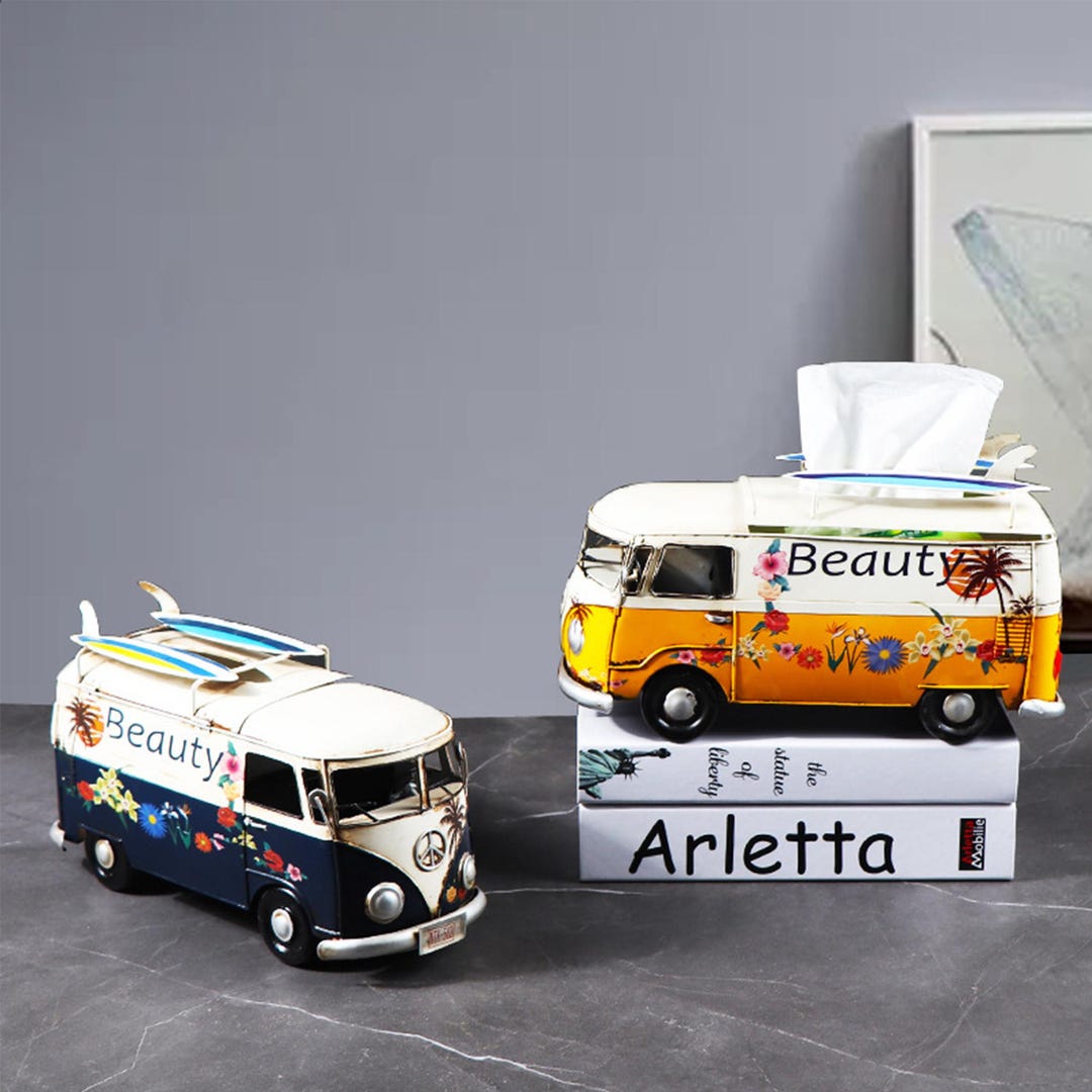Handmade Vintage Bus Tissue Box Cover: Rustic Iron Car Decor - Etsy