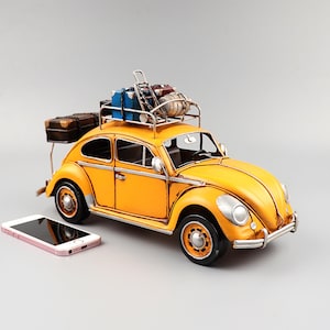 Vw Beetle-Vintage Beetle Car Model-Decorative Metal Classic Beetle Car-Handmade Tin Metal Art-Rustic Retro Decor-Gift