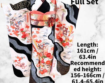ヴィンテージシルク訪問着着物 - 日本の女性の着物、A132 - Etsy 日本