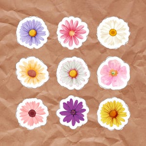 Daisy Flower Sticker Sheet, 9 Pack, Crafting, Scrapbooking, Cardmaking ...