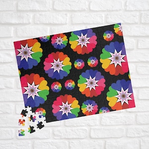 Rainbow Hearts Puzzle, Bright and Colorful, Available in 4 Sizes, Jigsaw, Fun Relaxing Hobby, Entertainment, Gift for Puzzle Enthusiasts