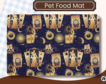 Alfombrilla de tarot y astrología para comida de mascotas / 12x18