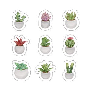 Adesivos para suculentas nº 7, pacote com 9 unidades, ótimo presente para amantes e pais de plantas, adesivos para Kindle, adesivos para laptop, adesivos para caderno, artesanato
