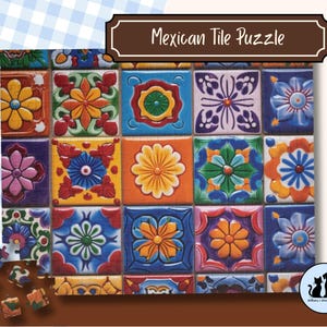 Mexican Tiles Jigsaw Puzzle, Colorful Latin Art, Fun for Adults