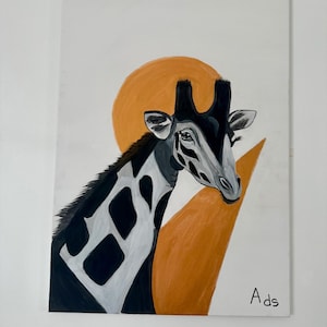 giraffe painting animal totem painting giraffe acrylic animal wall art original elegant painting contemporary animal art wall art