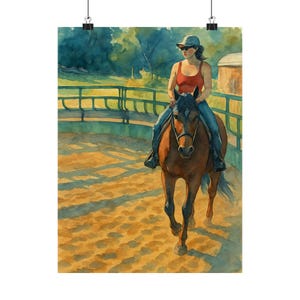 Equestrian Art Poster | Horse Riding Wall Décor, Home Decoration, Gift for Equestrians, Rustic Style, Horse Lover&#39;s Art