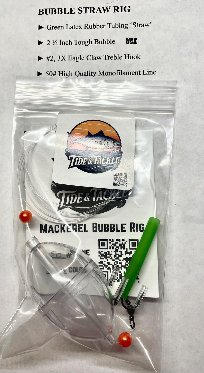 Bonito Rig TOUGH Bubble Straw Rig - 1 Complete Rig (spanish Mackerel, King ...