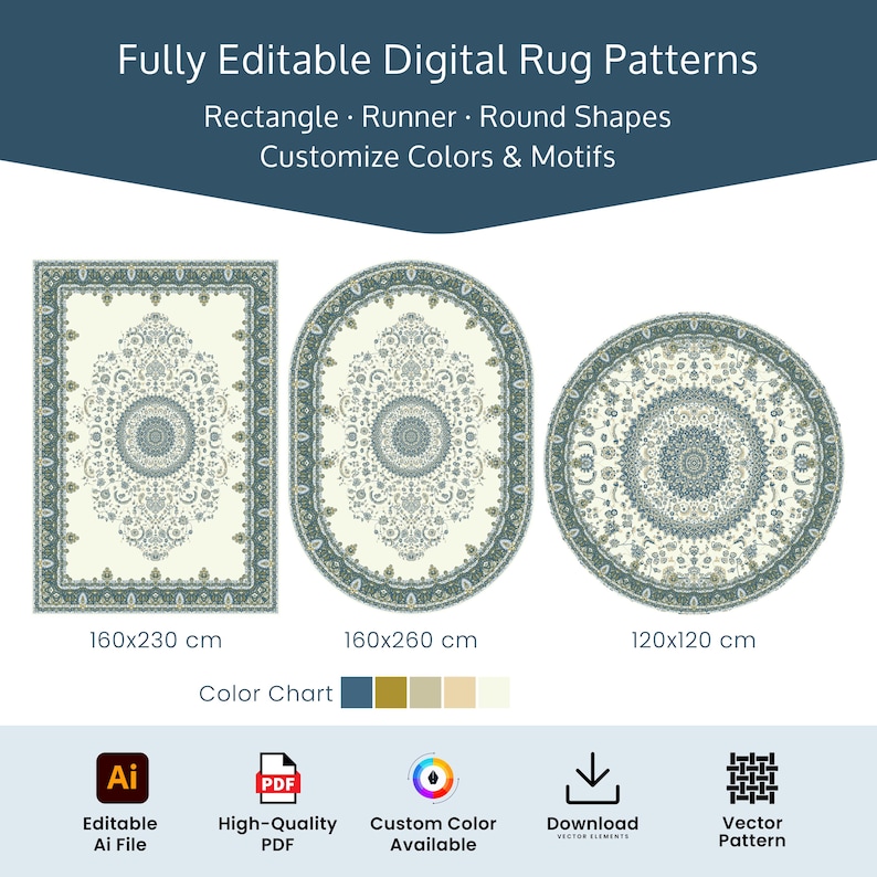 Digital Rug Editable Persian Rug Design | Digital Vibrant Green Floral Pattern ...