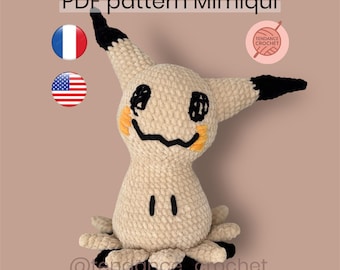 Schema uncinetto PDF Mimiqui Mimikyu amigurumi FR - EN