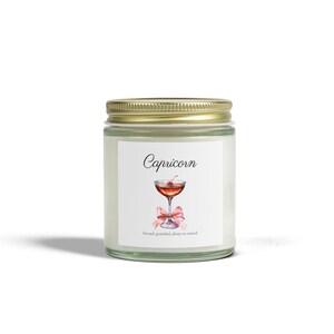 Capricorn Zodiac Candle, Coconut Apricot Scented Candles, Gifts, Home Decor, Relaxation Essentials, Birthday Presents, Astrology Decor