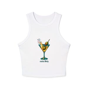 Extra Dirty Martini Tank Top - Lustiges Cocktail Grafik Tee, Ausgehen Outfit, Girls Night Shirt, Ästhetisches Party Top, trendiges Bar Outfit