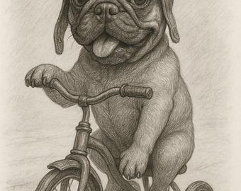フレンチブルドッグのグラファイト画：リアルなペットの肖像画アート