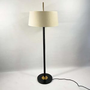 Mid Century 1950&#39;s Brass Adjustable Floor Lamp with Leather Trim and Saddle Stitching Home Decor lighting Luxury Floor Lamp Office Decor