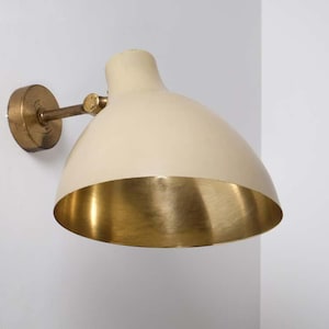 Antique  Brass Wall Sconce with Dome Shade,Light Fixture, Brass Wall Light,Mid Century - Elegance Light Fixture Reading Light, Bedside Light