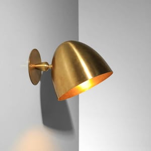 Handmade Modern Brass Wall Sconce | Wall Light | Mid Century Modern Lighting | Bedroom, Bathroom, Hallway Light Fixture