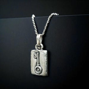 Sterling Silver Whisper Key – Rustic Silver Pendant with Ancient Key Symbol | Handcrafted Talisman Necklace | Minimalist Artisan Jewelry