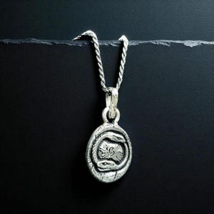Ouroboros Pendant | Rustic Silver Serpent Necklace | Eternal Cycle Talisman | Handmade Symbolic Jewelry | Norse Pagan Amulet