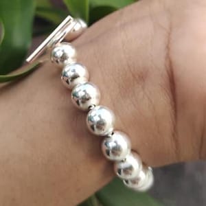 Sterlingzilveren Ball Spinner-armband: grof minimalistisch ontwerp
