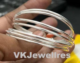Ensemble de bracelets empilables en argent sterling faits main : bracelets minimalistes en argent 925
