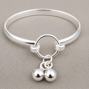 925 Sterling Silver Ghungroo Bangle,Handmade Silver Charm Bracelet,Indian Traditional Kada,Dangle Ball Bangle,Minimalist Silver Jewelry Gift