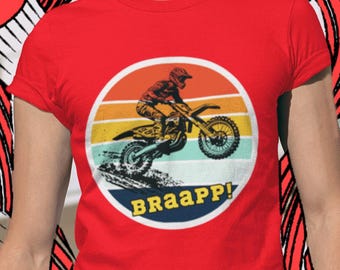 Motocross Shirt, Dirt Bike Enthusiast Soft Style Cotton Tee, Rider Apparel