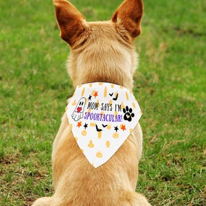Spooktacular Clip-on Dog Bandana, Halloween Pet Accessory, Cute Pet Costume, Fall Pet Fashion, Dog Halloween Outfit, Halloween Dog Bandana