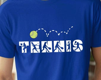 Tennis T-Shirt, Racket Sport Enthusiast Tee, Lightweight Cotton Top
