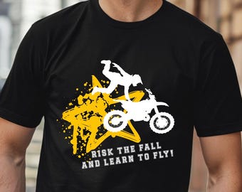Motocross Shirt, Dirt Bike Enthusiast Cotton Tee, Rider Apparel