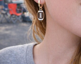 Football Enamel Gameday Game Day  Huggie Hoops