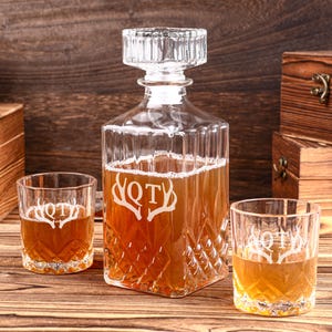 Set di decanter per whisky personalizzati, confezione regalo per lo sposo