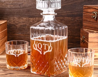 Personalized Whiskey Decanter Set,Groomsmen Gift Box