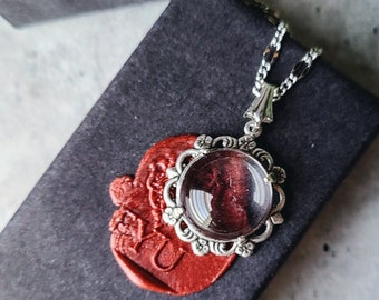 Victorian magnifying lens, gothic oracle tarot talisman necklace, dark academia jewelry, men witchy accessories, wiccan layering, for her