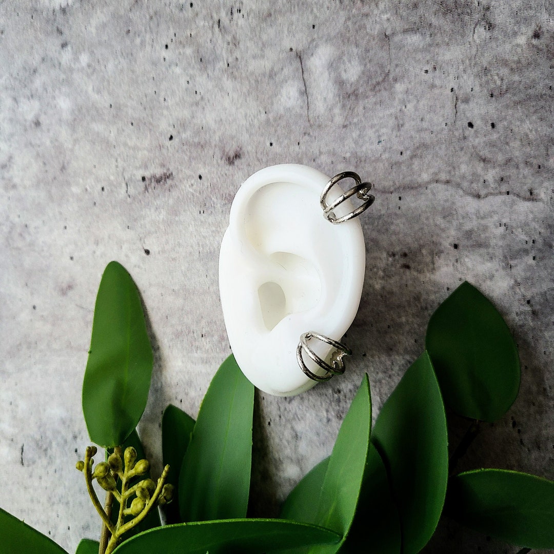 Alt Ear Stack Mini Silver Multi Hoop Earrings, Alt Edgy Ear Stack, Y2K Fashion - Etsy