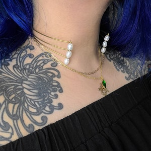 vintage baroque pearl torque gold choker, adjustable brass collar, dark academia necklace, layered collar, avant statement bridal jewelry