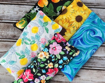 Cotton Eye Pillow: Unscented Rice Hot Cold Pack, Headache Relief