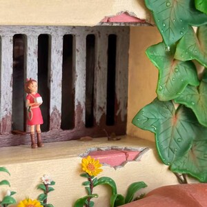 Arrietty Diorama Miniature Secret World Night Light Box, Ghibli Inspired Garden Scene image 2