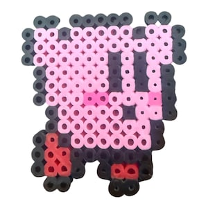 Arte de cuentas de Kirby Perler hecho a mano: bonito adorno o llavero de juego retro