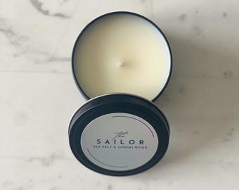 The Sailor - Sea Salt & Sandalwood Candle | Coconut Beeswax Blend (6 oz)