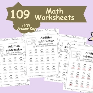 2-Digit Addition & Subtraction Worksheets: Grade 1-2 Math Practice (PDF Download)
