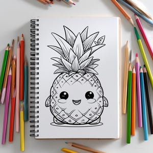 Printable Fruit Coloring Pages – Adorable Kawaii Fruit Book for Children | PDF Download