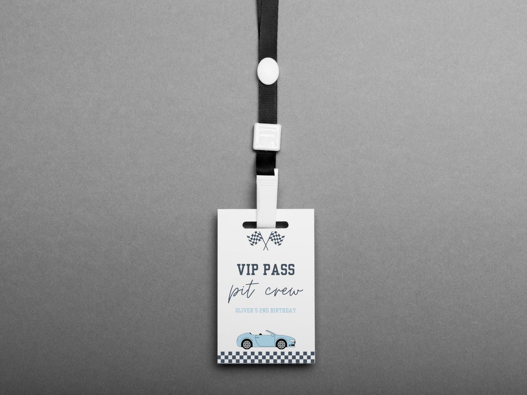 Reality Racing Pit Pass VIP Pit Crew Pass, Race Car Birthday, Two Fast Party Decor, Editable ...