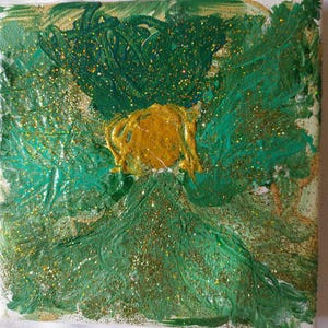 Original &quot;Erzengel Rahael&quot; Engelbild, Schutzengel Bild, Engel Wandbild in grün, Kunst Deko