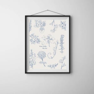 Trendy Blue Wall Art | “How Lucky We Are” | Aesthetic Quote Print | Cute Dorm Room Prints | Blue Dorm Wall Art | Coastal Wall Art Decor |