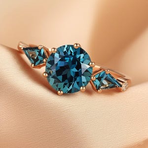 Alexandrite Engagement Ring: 14k Gold, Sterling Silver, Rose Gold